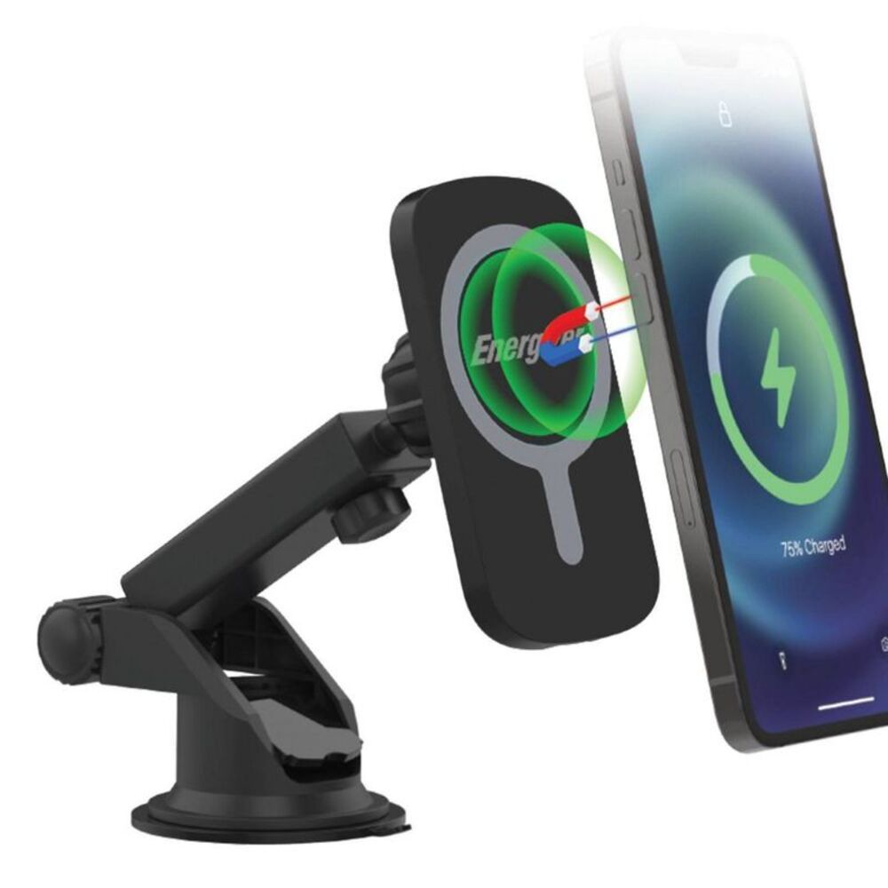 Energizer -  MagSafe QI Wireless Charging Magnetic Mo Black